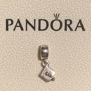 Authentic PANDORA Sterling Silver Graduation Cap/ Hat Charm Dangle